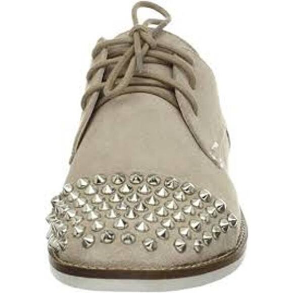 NEW Steve Madden Suede Oxford Flats Silver Studded Toes Sz 8 - Picture 2 of 4